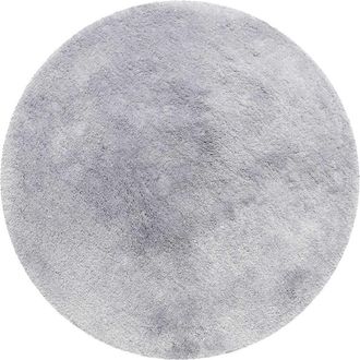 Homie Living Alfombra redonda de baño en microfibra, antideslizante, gris, D.90