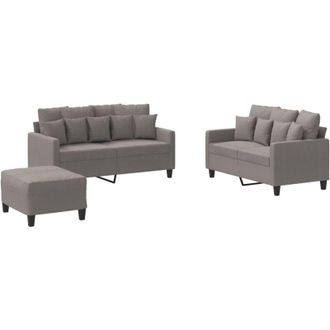 vidaXL Vidaxl - Juego De Sof&aacute;s Con Cojines 3 Piezas Tela Gris Taupe