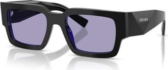 Prada Rechthoekige Zonnebril - Heren - Zonnebrillen - Zwart - 54 MM - Accessoires