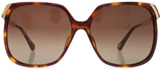 Chlo&eacute; Aly Zonnebril - Dames - Zonnebrillen - Bruin - 60 MM - Accessoires