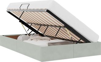 vidaXL Estructura De Cama Ottoman Gris Claro 120 X 200 Cm Terciopelo Vidaxl