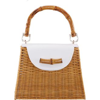 Nina Capri Top Handle Bag in Natural/white at Nordstrom