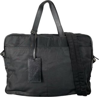 Prada Black Nylon Briefcase Shoulder Bag (Pre-Owned)