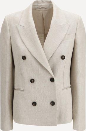Brunello Cucinelli Giacca Button Herringbone Woman 40