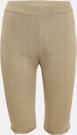 Jacquemus Khaki Green Linen Blend Knit Sierra Shorts