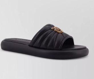 Pinko leather logo-embellished flat sandals