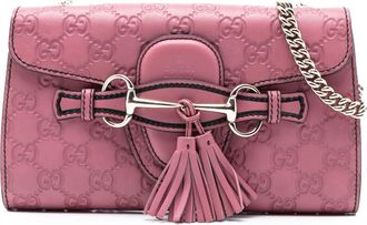 Gucci Pre-owned Womens Small Guccissima Emily Crossbody - Rose Gold Leather - One Size