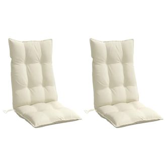 vidaXL Cojines De Silla Respaldo Alto 2 Uds Tela Oxford Color Crema Vidaxl