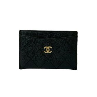 Chanel Pre-owned Wallets, female, Black, Size: ONE SIZE Pre-owned Caviar Leather Card Case