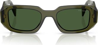 Prada Runway 49mm Rectangular Sunglasses in Dark Green at Nordstrom