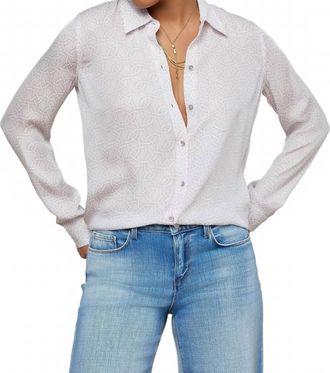 L'agence Nina Linked Geo Blouse In Icy Lilac