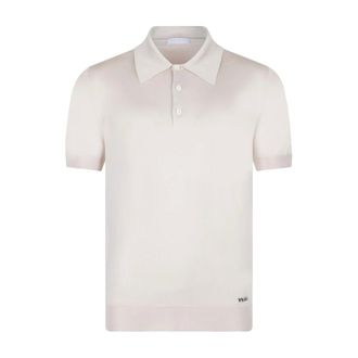 Prada Polo Shirts, male, Beige, Size: S Silk Polo Shirt
