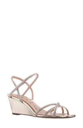 Nina Brynda Slingback Wedge Sandal in Platino Metaliic at Nordstrom, Size 9.5