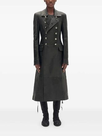 Ann Demeulemeester Adelita trenchcoat met dubbele rij knopen - Zwart