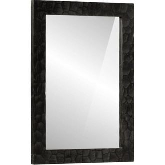 vidaXL Espejo De Ba&ntilde;o Madera Maciza Mango Y Vidrio Negro 50x70x2,5 Cm Vidaxl