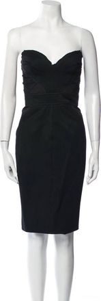 Zac Posen Womens Strapless Cocktail Dress In Black