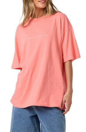 O'Neill Linear Scape Graphic Oversized T-Shirt in Georgia Peach at Nordstrom, Size Xx-Large