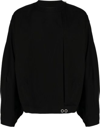 Songzio Cocoon pleat-detail sweatshirt - men - Nylon/Rayon - 48 - Black
