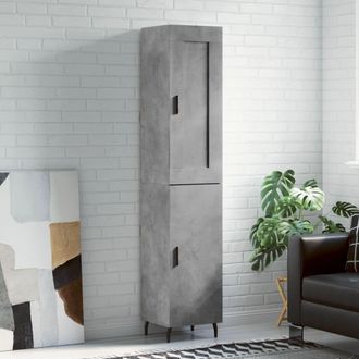 Berkfield Home Highboard Concrete Grey 34.5x34x180 cm Engineered Wood