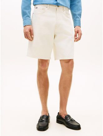 Tommy Hilfiger Mens Regular Fit Garment-Dyed Denim Short - White - 28