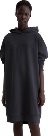 Marc O'Polo Sweatkleid MARC OPOLO mit Kapuze, Damen, Gr. L, N-Gr, deep night blau, Sweatware, Obermaterial: 100% Baumwolle, relaxed fit knieumspielend, breiter Bu