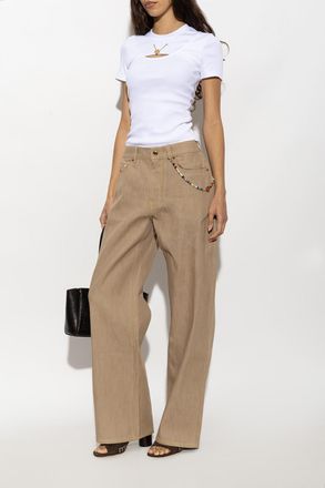 Casablanca Slit Detail Top, Womens, White