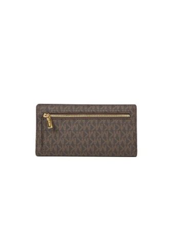 Michael Kors Logo Snap Closure Wallet - Brown