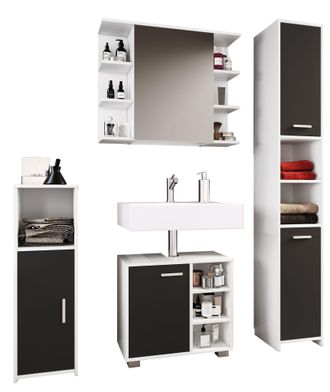 VCM Vcm - Set De Muebles De Ba&ntilde;o 4 Pcs Muebles De Ba&ntilde;o Muebles De Ba&ntilde;o - Zalo I (negro)
