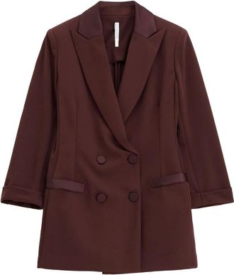 Imperial Jassen, Dames, Paars, L, Dubbelbreasted Jas 3/4 Mouw