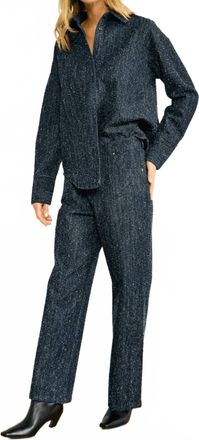 Line & Dot Nikka Pebbled Denim Pants In Indigo