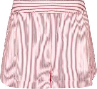 Stella McCartney Rode Gestreepte Zijden Shorts met Elastiek - Dames - Bermuda - Roze - 2XS - Korte Broeken