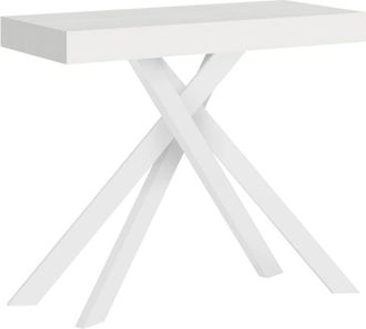 ITYhome Consola extensible 90x40/300 cm effecto madera, fresno blanco