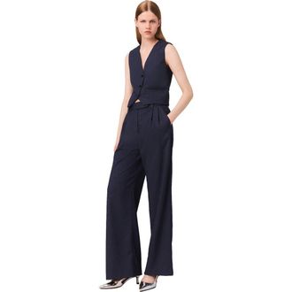 Maje Rhinestone suit trousers with pleats in Blue at Nordstrom, Size 36 Eu