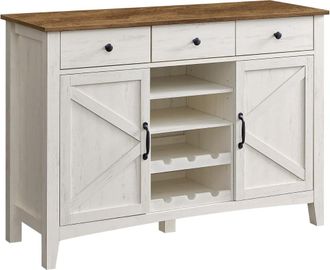 Vasagle Armario de almacenamiento con altura de 80 cm de color blanco y marr&oacute;n