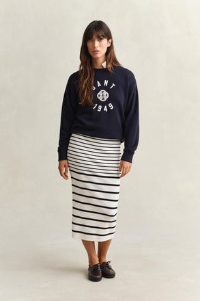GANT Women Striped Knitted Pencil Skirt (XXL) EGGSHELL