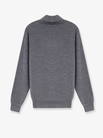 Brunello Cucinelli Mens Polo Shirt Cashmere-Silk Grey T-shirts And Polos