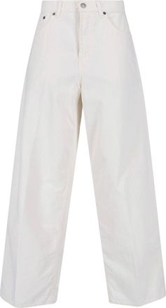 Haikure Wide-Leg White Denim Jeans With Five-Pocket Design