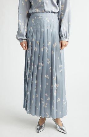 Altuzarra Monti Floral Pleated Skirt in 416067 Storm Petals at Nordstrom, Size 8 Us