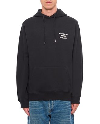 Dr&ocirc;le de Monsieur Cotton Hoodie with Adjustable Drawstring and Embroidered Logo