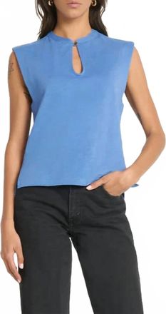 Nation Ltd Luna Keyhole Tank Top In Harbor Blue