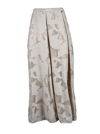Herno Beige Viscose Cotton Polyamide Women Long Skirt