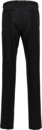 Lanvin Satin-Trimmed Wool Trousers - Black