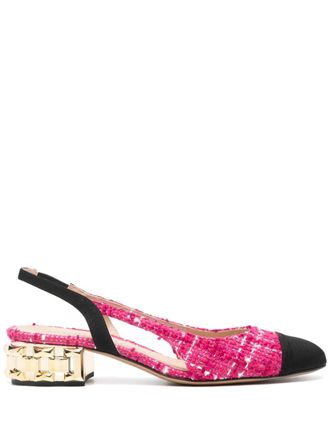 Roberto Festa Milano Aurelia 30mm tweed pumps - women - Rubber/Fabric/Calf Leather/Calf Leather - 40 - Pink