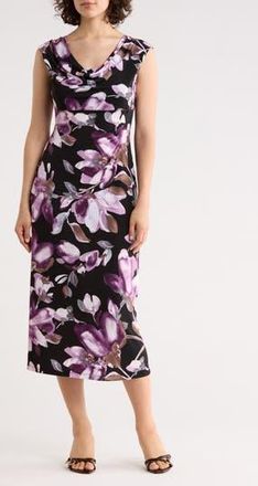 Connected Drape Neck Midi Dress in Plum at Nordstrom Rack, Size 10