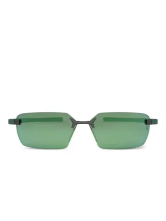 Tag Heuer Flex rimless rectangular sunglasses - unisex - Titanium/Bio Nylon - 60 - Green