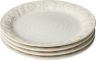 Certified International Coastline Cream Set Of 4 Salad Plates
