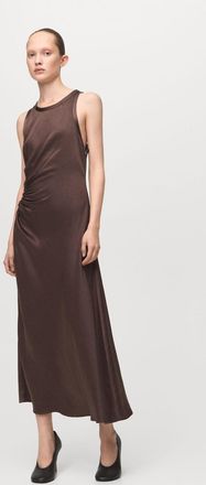 Mango Vestito svasato increspatura laterale grigio visone - Donna - XS - MANGO