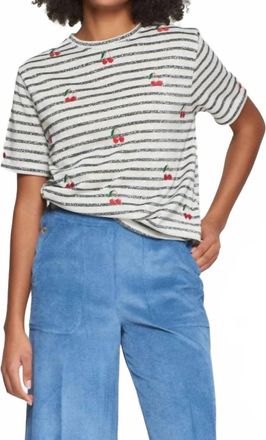 Vilagallo Amalia Lurex T-Shirt In Raya Negro