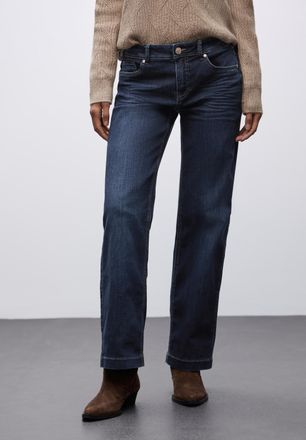 Street One Straight-Jeans STREET ONE, Damen, Gr. 27, L&auml;nge 30, deep indigo washed, Denim/Jeans, Obermaterial: 72% Baumwolle, 27% Polyester (REPREVE), 1% Elasthan