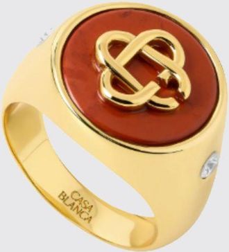 Casablanca Anello in ottone con monogramma in rilievo